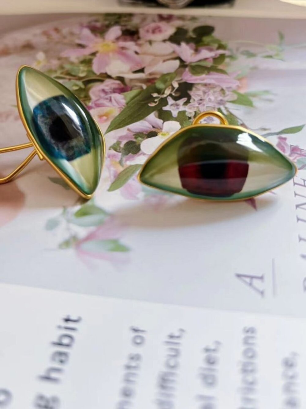 Schiaparelli Enamel Eye Stud Earrings - Picture 3 of 4